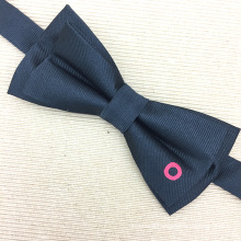 Black Ground with Red Embroidery Donuts Chinese Silk Men Custom Bow Ties